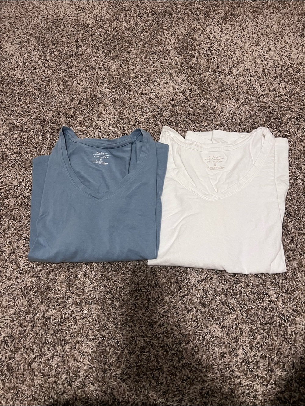 Banana Republic White and Blue Timeless long sleeve T‑Shirt Set Sz Medium